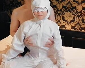 Curvy big tits wife in clean uniform stripped and fingered hard homemade