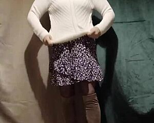 french housewife maid chained in public toilet flashes tits then masturbates with vibrator till orgasm