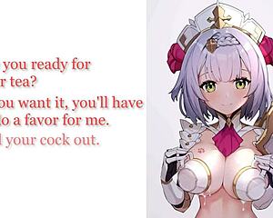 noelle's new servant craves paizuri foot worship and gentle femdom footjob in genshin impact joi solmaid jois ep1!