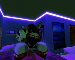 demon sneaks a quick furry romp with shark girl in roblox world