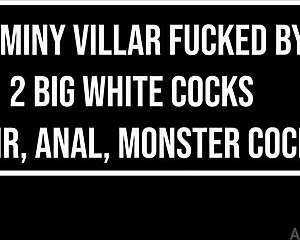 brazilian ebony princess jasminy villar gapes wide from two huge white cocks in interracial dap