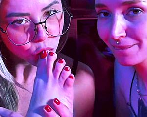 hey babes our feet tangle in sexy footsies licking toes and soles