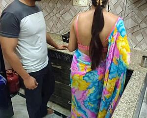 desi bhabhi blackmailed into kitchen fuck by devar rough first time!