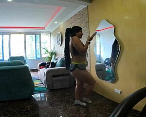 Stepsis sneaks in my room dancing teasing lingerie slave style