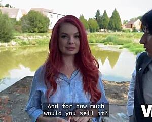 Vip4k. Olivia's RED LINGERIE FLASH LEADS TO PUBLIC FUCK WATCHED BY BF