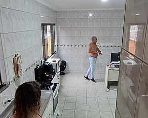 Maid strips bare and gulps down facial cum