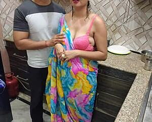 desi bhabhi blackmailed into kitchen fuck by devar rough first time!