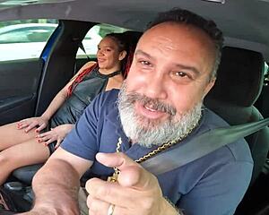 Lua baiana hops car ride for first creampie anal street fuck