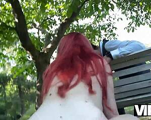 Vip4k. Olivia's RED LINGERIE FLASH LEADS TO PUBLIC FUCK WATCHED BY BF