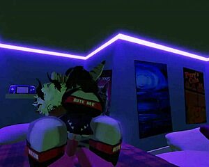 demon sneaks a quick furry romp with shark girl in roblox world