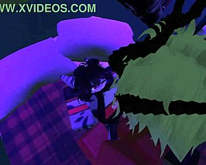 demon sneaks a quick furry romp with shark girl in roblox world