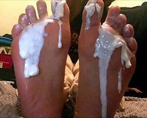 Young Latina Teen's Feet Worshipped with Creamy Passion on Webcam