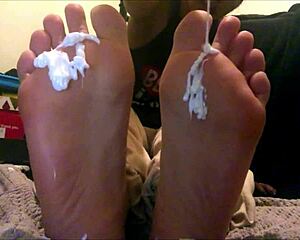 Young Latina Teen's Feet Worshipped with Creamy Passion on Webcam