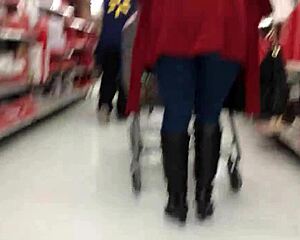 Hidden Candid Mom Shopping Trip
