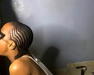 Next door ebony neighbor's tight blowjob begs for creamy ass reward