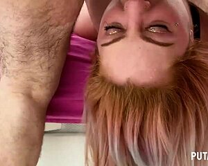 😍 putalocura milf angie babydoll takes trio slaps deepthroat cum swallow! 👋💦