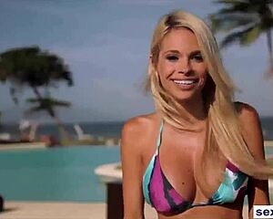 badass tanned playboy models strip bikinis to flash big tits asses and go wild nude