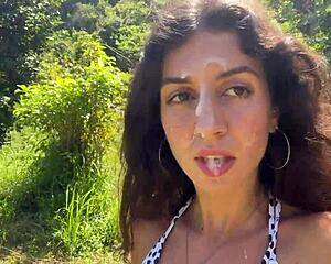 wanna see me walk public beach with hot cum dripping on my face from sloppy blowjob?