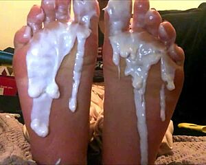 Young Latina Teen's Feet Worshipped with Creamy Passion on Webcam