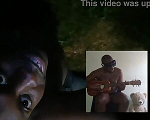 Blogging topless outdoors in steamy 80-degree summer sun