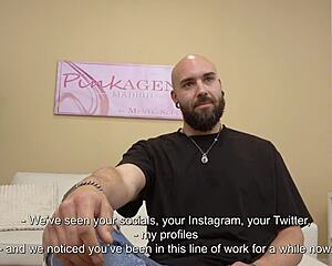 Is this pink agency model's final office interview test with boss's monster cock enough for the job?