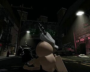 she pulled out her futanari cock and fucked my ass on the busy street