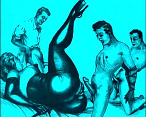 Vintage erotic art reveals hairy retro charms with antique vibes! 📜✨