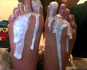 Young Latina Teen's Feet Worshipped with Creamy Passion on Webcam