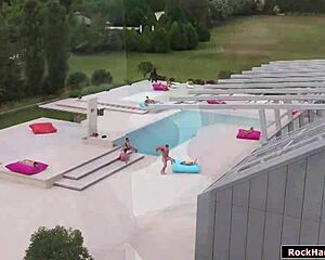 blonde slut babe deepthroats then gets rough anal reaming till she squirts everywhere