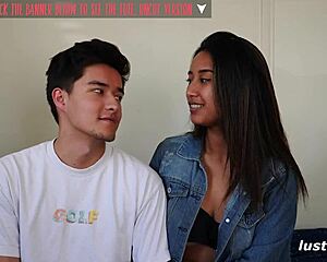 Clothed couple explores submission with fingering handjob licking nipples and pussy orgasm