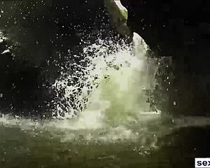 badass tanned playboy models strip bikinis to flash big tits asses and go wild nude