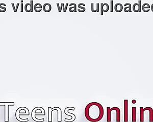 skinny student teen teases teacher in lingerie gets pussy eaten then huge facial cumshot deepthroat swallow