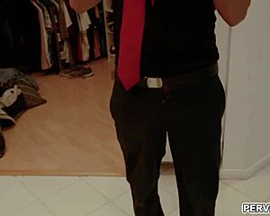 Sheena Ryder strokes stepson's cock before his big date