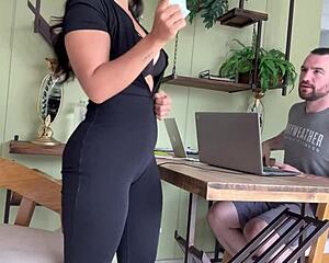 Behind the scenes shower fun with luscious latina Camila Henao and Andres Acosta