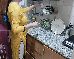 ever caught your horny stepmom bending over in the kitchen begging for it?