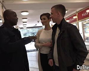 sexy short haired wife gabrielle gucci takes bbc creampie from bull while hubby watches