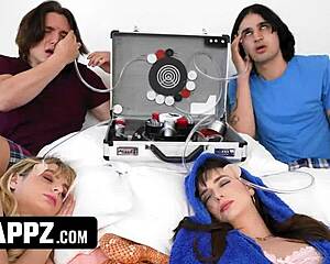 stepbros trade stepsis licks before doggystyle pounding and facial swap