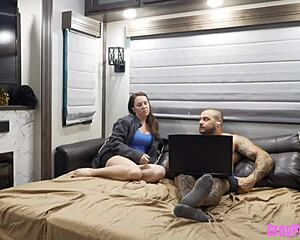 chat roulette step-brother claims my virgin pussy in taboo creampie frenzy