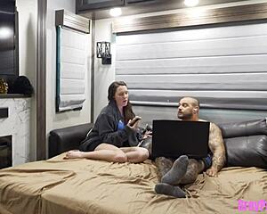 chat roulette step-brother claims my virgin pussy in taboo creampie frenzy