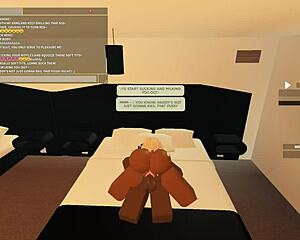 roblox slut with big tits rides bbc bent over and cowgirl to orgasm