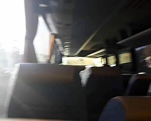 cute blonde sucks and swallows cum on public bus ride