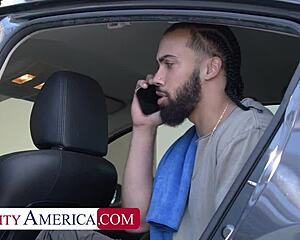 Married Blonde Cassidy Luxe Rides Mechanic's Monster Cock Cowgirl Creampie!