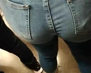 spying on curvy figure riding the metro