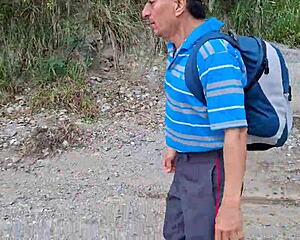 old creep day laborer bends busty big ass peasant over fucks her juicy pussy hard