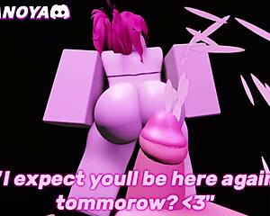 Slutty Stripper Joi Lapdance in Roblox Game Rips Clothes for Monster Cock Cum