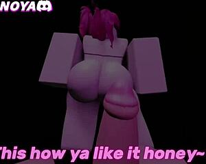 Slutty Stripper Joi Lapdance in Roblox Game Rips Clothes for Monster Cock Cum