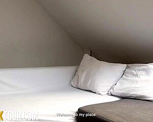 Big tits blonde bombshell drools head on huge cock sloppy fast