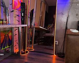 Big ass amateur takes double penetration with huge toys and natural tits bouncing wildly