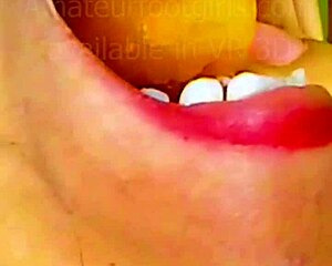 hey wanna see her chew carrots bite hard then swallow vore style