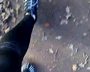 testing my new barfuß shoes outdoors in leggings feeling sexy and free